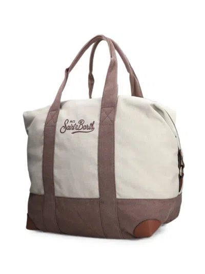 Mc2 Saint Barth Travel Logo-embroidered Canvas Duffle Bag In Pattern