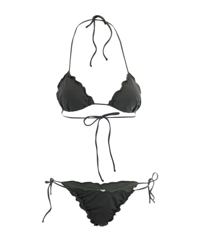 Mc2 Saint Barth Triangle Bikini Set In Black
