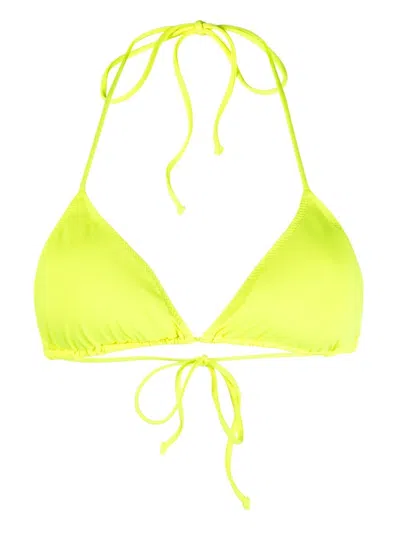 Mc2 Saint Barth Triangle Bikini Top Adjustable Stretch Design In Yellow