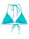 Mc2 Saint Barth Woman Terry Triangle Top Swimsuit With Charms In Blue
