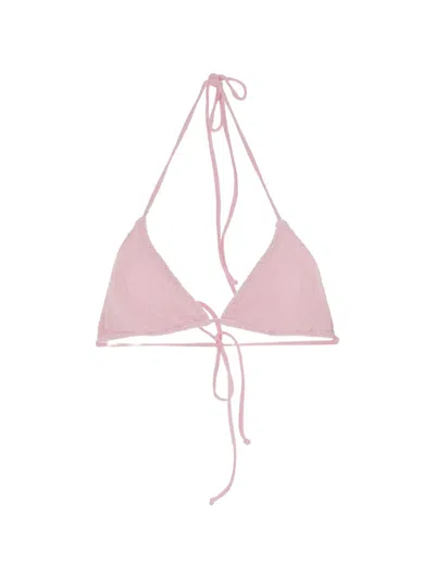 Mc2 Saint Barth Triangle Tie Bikini Top In Pink