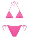 Mc2 Saint Barth Triangle-top Sided-ties Bikini In Pink