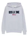 Mc2 Saint Barth Grey Cotton Print Hoodie In White