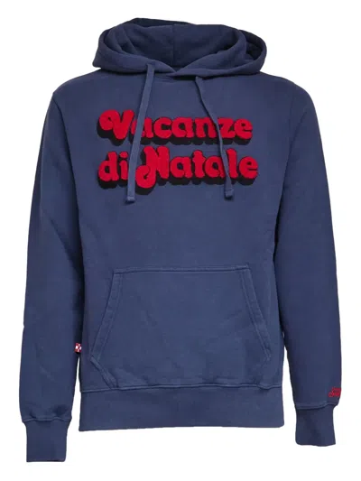 Mc2 Saint Barth Tribeca Letter-patch Hoodie In Blue