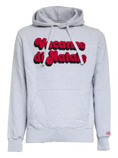 Mc2 Saint Barth Tribeca Letter-patch Hoodie In Gray