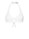 Mc2 Saint Barth Tristan Floral-embroidered Bikini Top In White