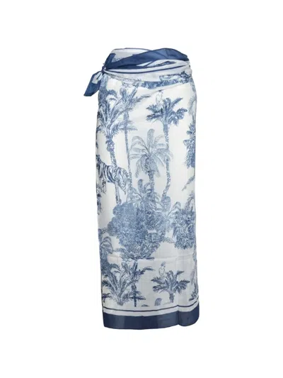 Mc2 Saint Barth Tropical-print Pareo In Blue