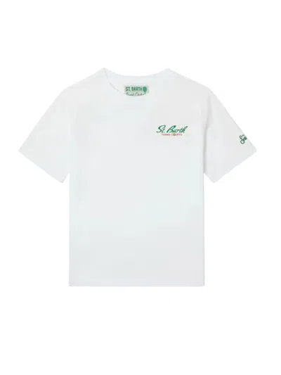 Mc2 Saint Barth Kids' T-shirt 100% Cotone "portland Jr" In White