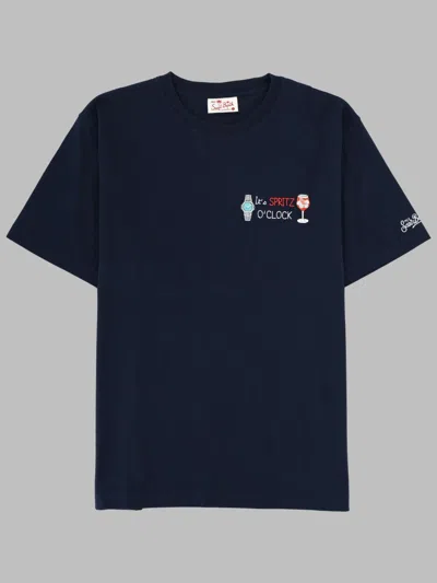 Mc2 Saint Barth T-shirt Con Ricamo In Black