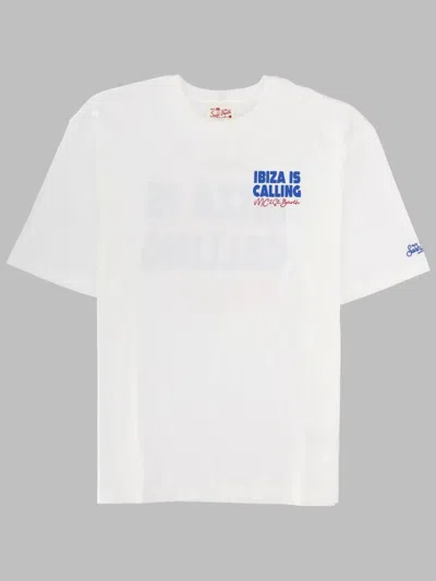 Mc2 Saint Barth Graphic Cotton T-shirt In White