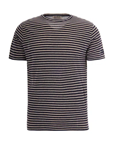 Mc2 Saint Barth T-shirt Dover Blue Stripes In Black