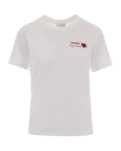 Mc2 Saint Barth Emilie Embroidered T-shirt In White