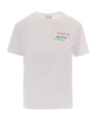 Mc2 Saint Barth T-shirt Emilie Cocktail In Mano In White