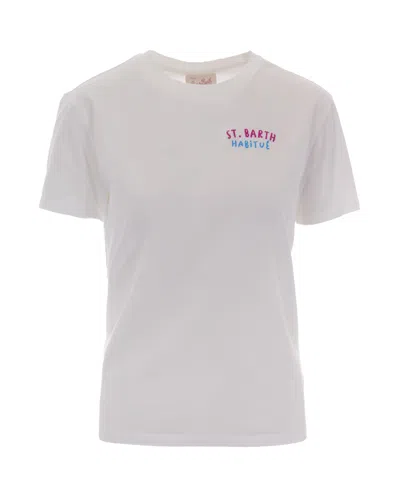 Mc2 Saint Barth Emilie Embroidered Cotton T-shirt In Multi