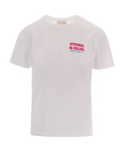 Mc2 Saint Barth T-shirt Emilie Mykonos Is Calling In White