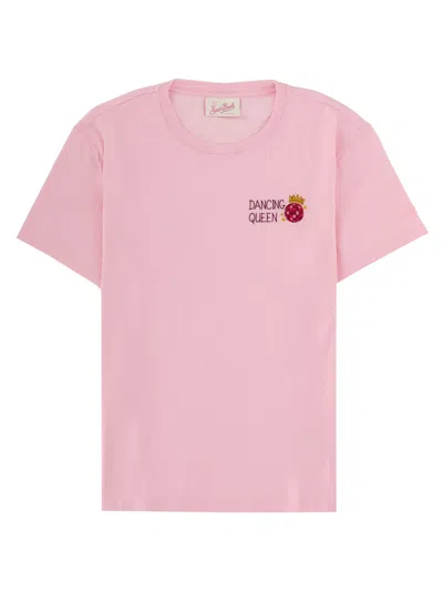 Mc2 Saint Barth Pink Graphic Crew Neck T-shirt