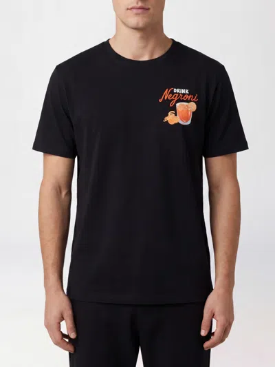 Mc2 Saint Barth Printed Cotton T-shirt In Black