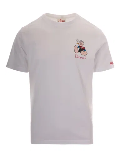Mc2 Saint Barth T-shirt Portofino Popey Dicevi In White
