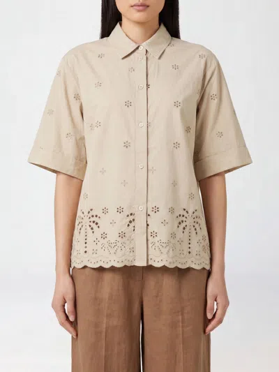 Mc2 Saint Barth T-shirt Woman Color Beige In Brown