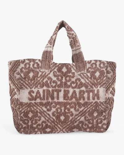 Mc2 Saint Barth Tufting Tote Bag Brown In Blue