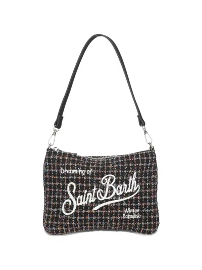 Mc2 Saint Barth Tweed-effect Shoulder Bag In Black