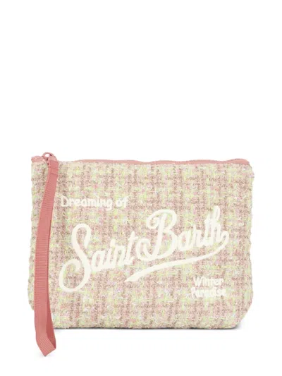 Mc2 Saint Barth Kids' Tweed Pochette In Pink