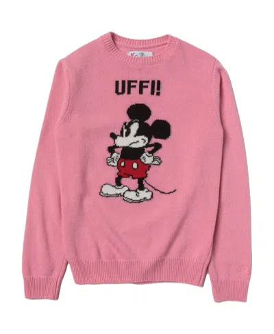 Mc2 Saint Barth Uffi Mickey Knitted Sweater In Pink