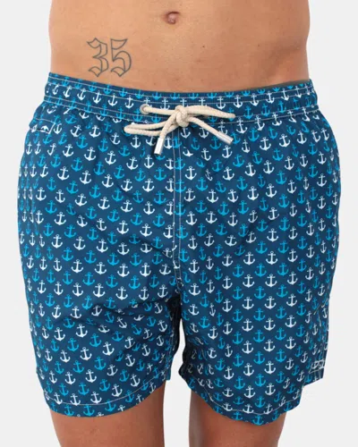 Mc2 Saint Barth Ultralight Swim Short - Anchor Sea 61 In Blue