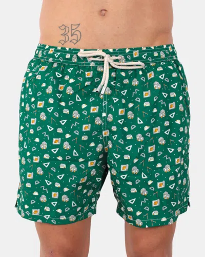 Mc2 Saint Barth Ultralight Swim Short - Architect Mood 51 In Green