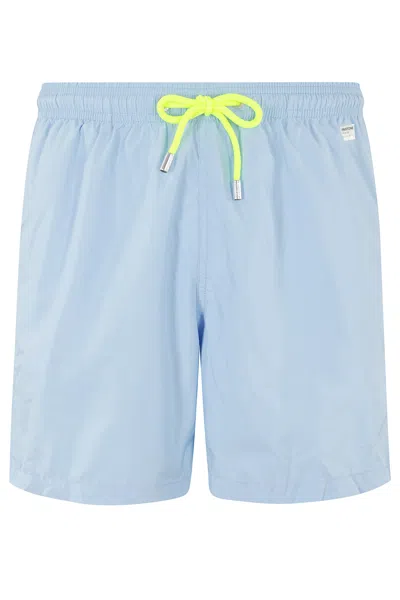 Mc2 Saint Barth Lightning Elastic-waist Drawstring Swim Shorts In Blue