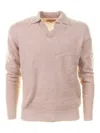 Mc2 Saint Barth V-neck Polo-collar Sweater In Pink