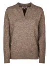 Mc2 Saint Barth V-neck Sweater In Brown