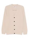 Mc2 Saint Barth V-neck Wool Cardigan In Neutral