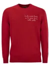 Mc2 Saint Barth Vacanze Di Natale Jumper In Wool And Cashmere Blend In Red