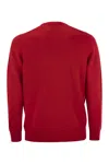 Mc2 Saint Barth Vacanze Di Natale Jumper In Wool And Cashmere Blend In Red