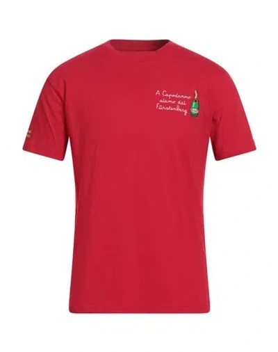 Mc2 Saint Barth Vacanze Di Natale Man T-shirt Red Size M Cotton