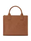 Mc2 Saint Barth Mini Vanity Embossed Top Handle Tote Bag In Brown