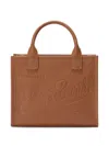 Mc2 Saint Barth Mini Vanity Embossed Top Handle Tote Bag In Brown