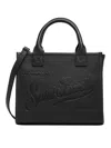 Mc2 Saint Barth Rectangular Tote Bag With Embossed Branding And Adjustable Strap In Black