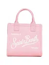 Mc2 Saint Barth Vanity Bag Shopping Bag With Embroidered Pink Logo