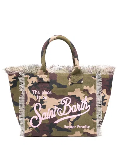 Mc2 Saint Barth Vanity Camouflage Tote Bag In Green