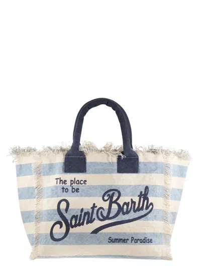 Mc2 Saint Barth Vanity Canvas Bag With Striped Pattern In Multi