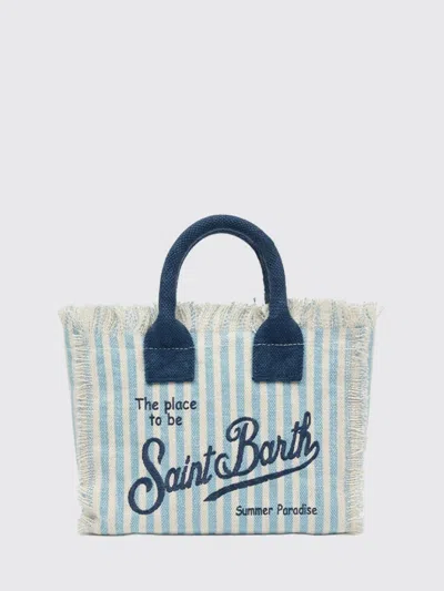 Mc2 Saint Barth Colette Striped Fringed Tote Bag In Blue