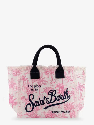 Mc2 Saint Barth Vanity Cotton Handbag With Saint Beach Print