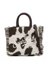 Mc2 Saint Barth Vanity Cow-print Tote Bag In White