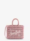 Mc2 Saint Barth Vanity Crossbody Bag With Embroidered Logo On The Front In Pink