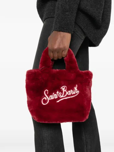 Mc2 Saint Barth Vanity Faux-fur Tote Bag In Red