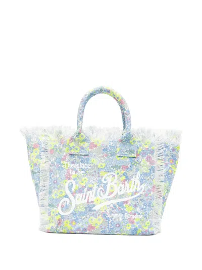 Mc2 Saint Barth Vanity Floral-print Frayed Cotton Tote Bag In Multi