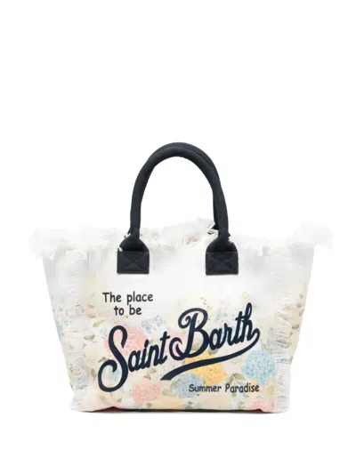 Mc2 Saint Barth Vanity Floral-print Tote Bag In White
