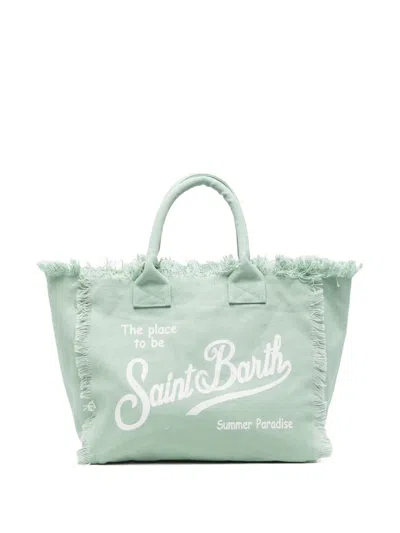 Mc2 Saint Barth Vanity Frayed Tote Bag In Green
